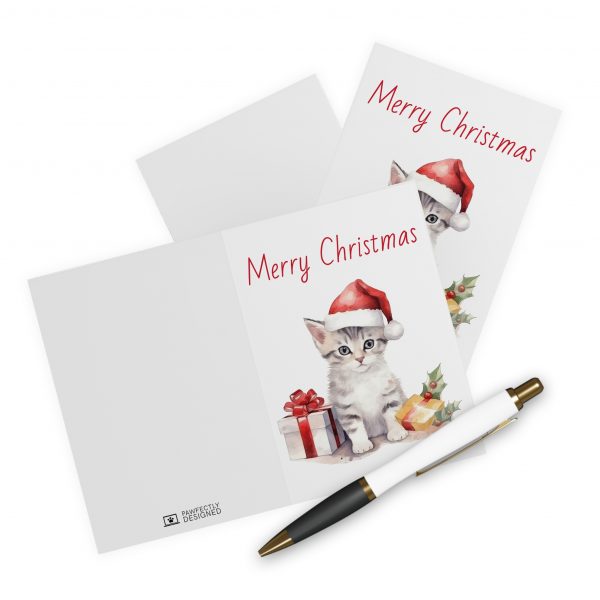 Christmas Kitten Greeting Cards (5 Pack) - Christmas Design 4 - Image 3
