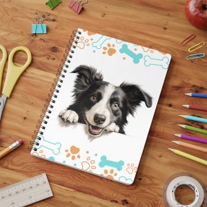 Border Collie Wirobound Softcover Notebook, A5