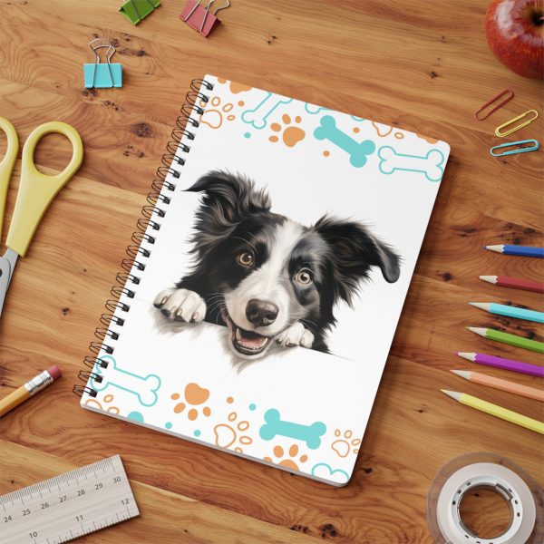 Border Collie Wirobound Softcover Notebook, A5