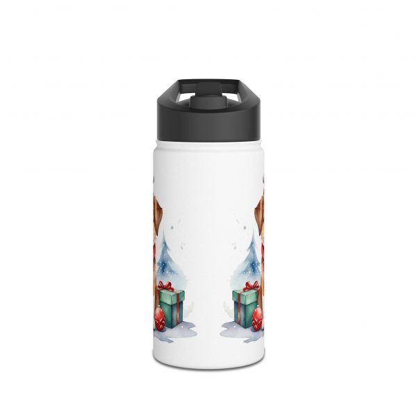 Christmas Dog Design 2 - Stainless Steel Water Bottle, Standard Lid - Image 2