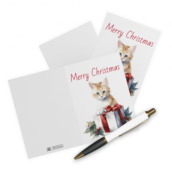 Christmas Kitten Greeting Cards (5 Pack) - Christmas Design 6 - Image 3