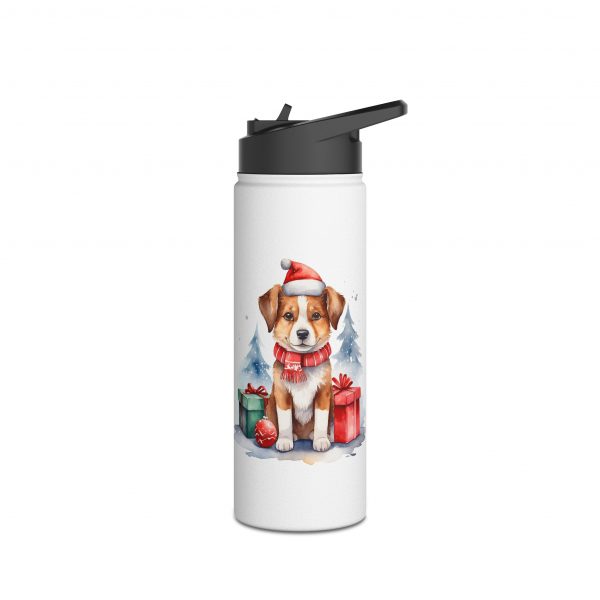 Christmas Dog Design 2 - Stainless Steel Water Bottle, Standard Lid - Image 8