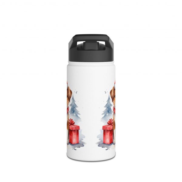 Christmas Dog Design 2 - Stainless Steel Water Bottle, Standard Lid - Image 3