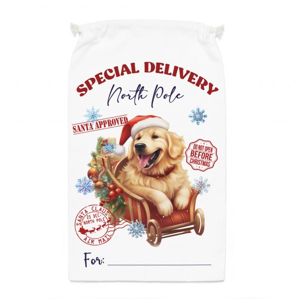Golden Retriever Santa Sack - Customisable - Image 2