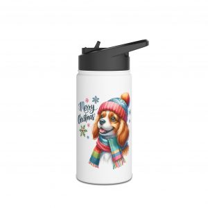 Christmas Dog Design 1 - Stainless Steel Water Bottle, Standard Lid