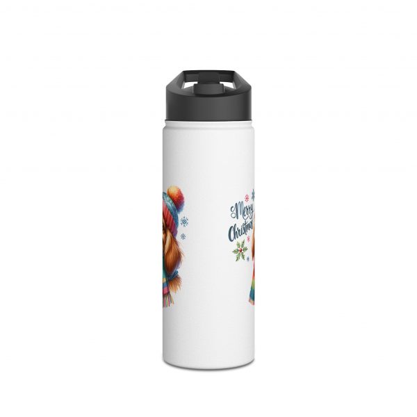 Christmas Dog Design 1 - Stainless Steel Water Bottle, Standard Lid - Image 5