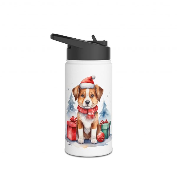 Christmas Dog Design 2 - Stainless Steel Water Bottle, Standard Lid - Image 4