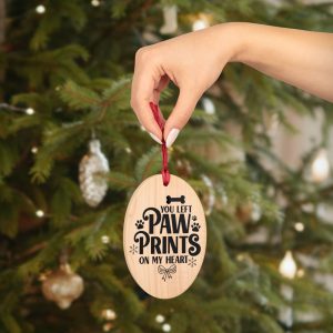 You Left Paw Prints On My Heart - Wooden Ornaments