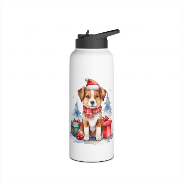 Christmas Dog Design 2 - Stainless Steel Water Bottle, Standard Lid - Image 12