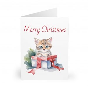Christmas Kitten Greeting Cards (5 Pack) - Christmas Design 1