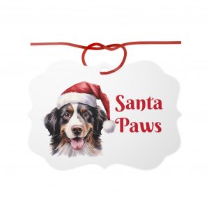 Christmas Pet Aluminum Ornament - Santa Paws Design