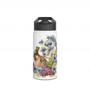Rabbit Design Two - Stainless Steel Water Bottle, Standard Lid