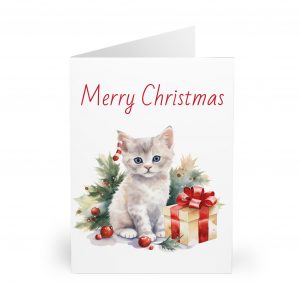 Christmas Kitten Greeting Cards (5 Pack) - Christmas Design 5