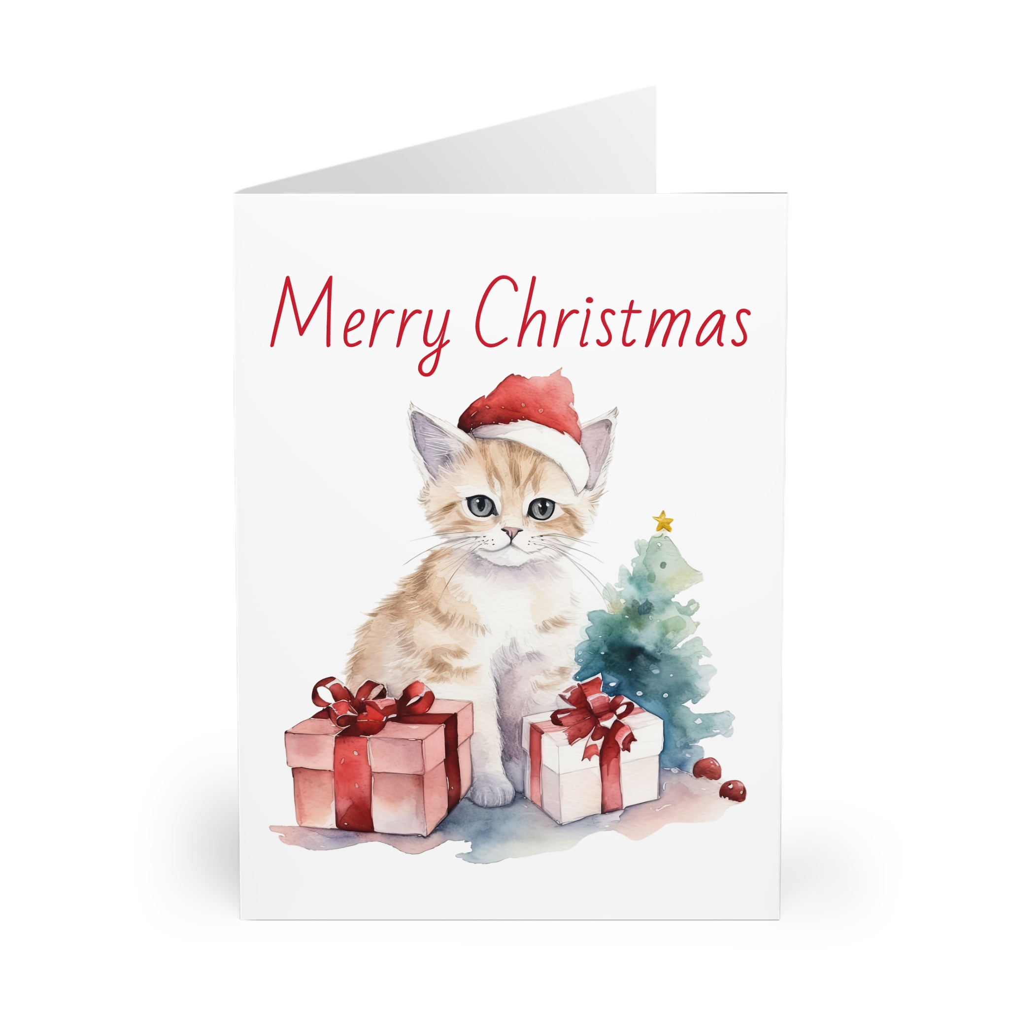 Christmas Kitten Greeting Cards (5 Pack) - Christmas Design 8