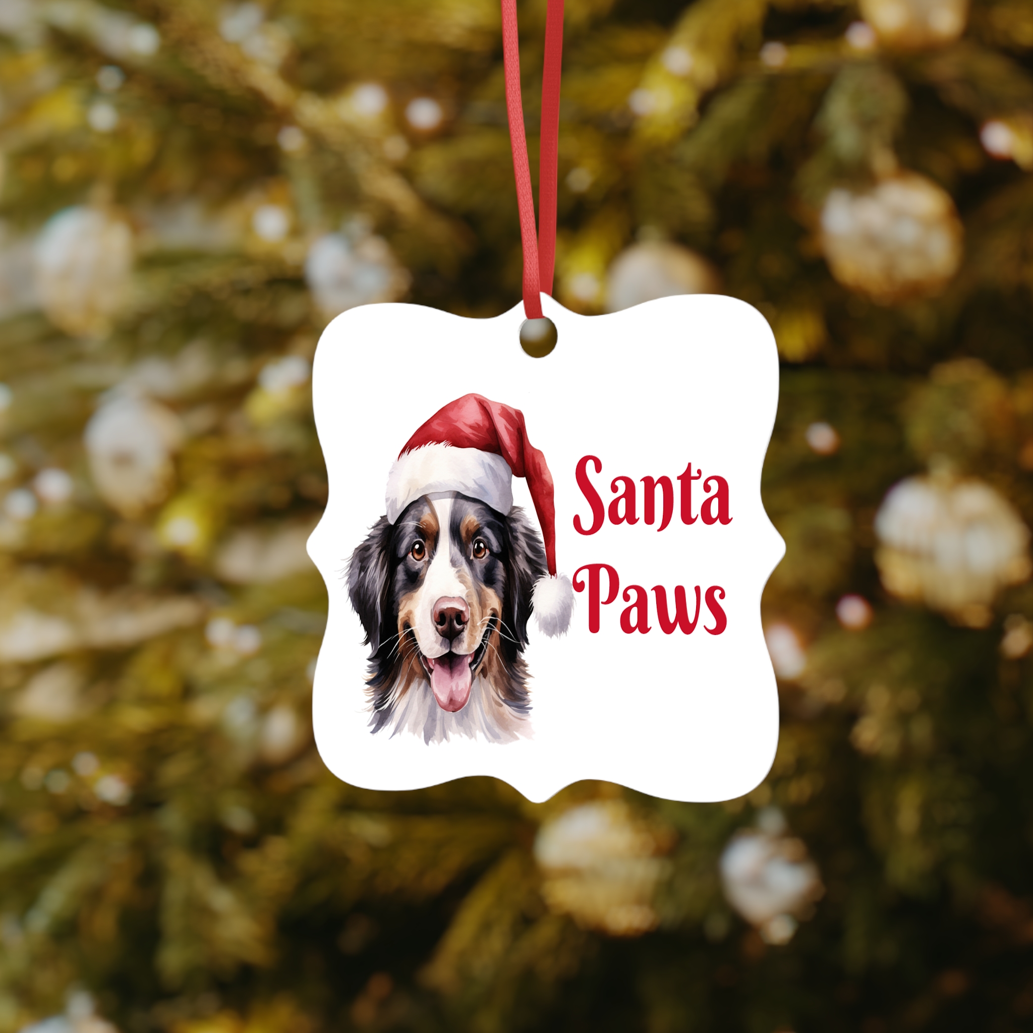 Christmas Pet Aluminum Ornament - Santa Paws Design - Image 7
