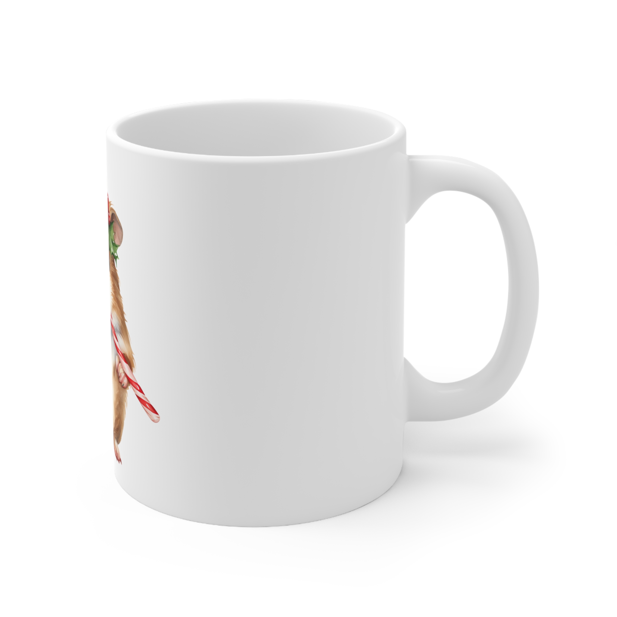 Christmas Guinea Pig - Candy Cane Version 2 - Ceramic Coffee Cups, 11oz, 15oz - Image 3