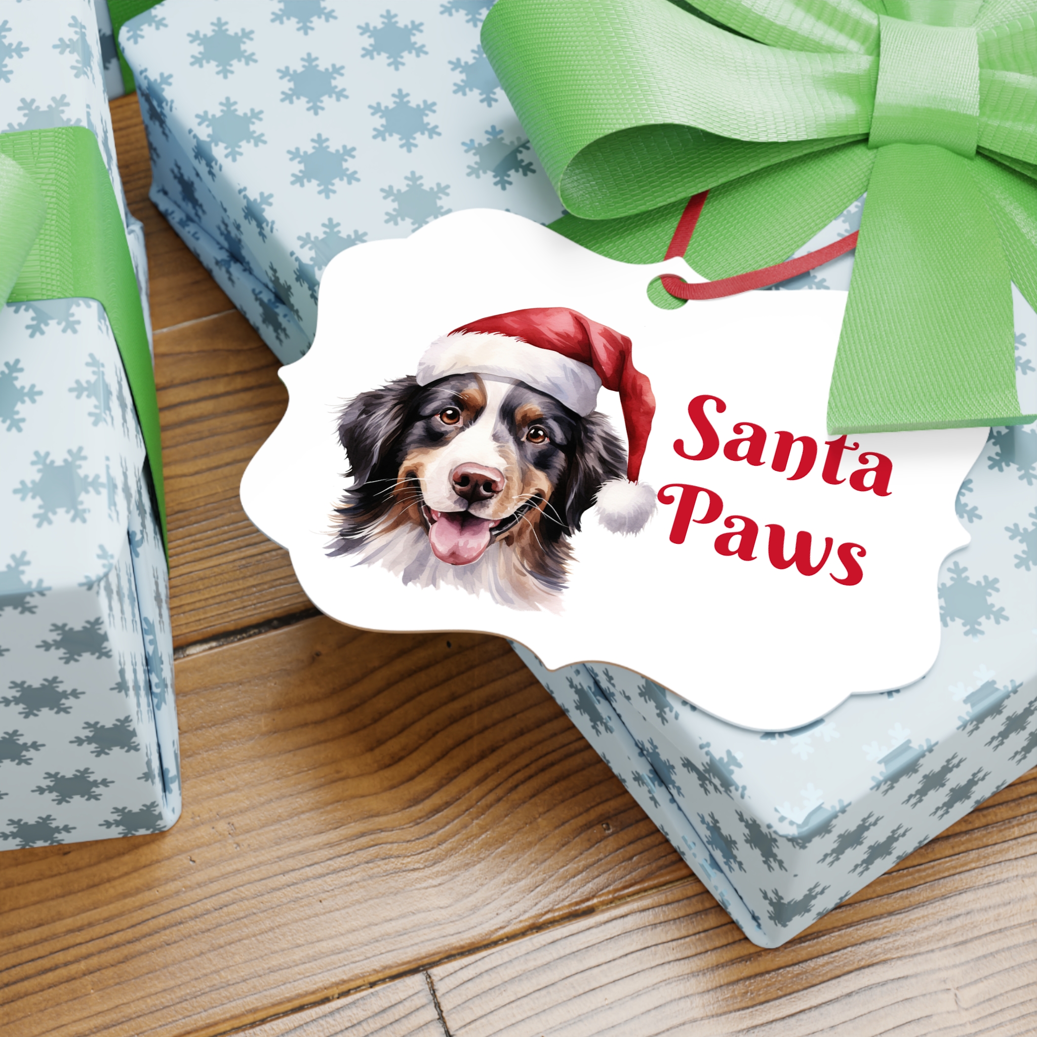 Christmas Pet Aluminum Ornament - Santa Paws Design - Image 4