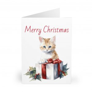 Christmas Kitten Greeting Cards (5 Pack) - Christmas Design 6