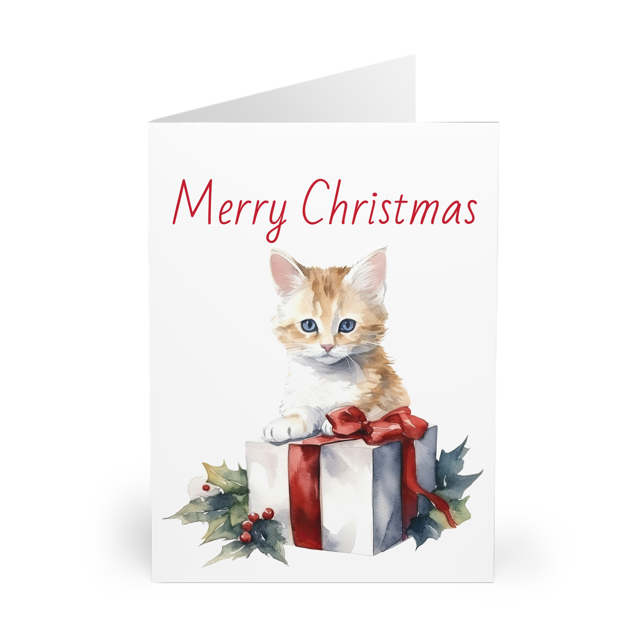 Christmas Kitten Greeting Cards (5 Pack) - Christmas Design 6