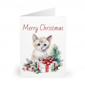 Christmas Kitten Greeting Cards (5 Pack) - Christmas Design 12