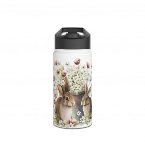 Rabbit Design Three - Stainless Steel Water Bottle, Standard Lid