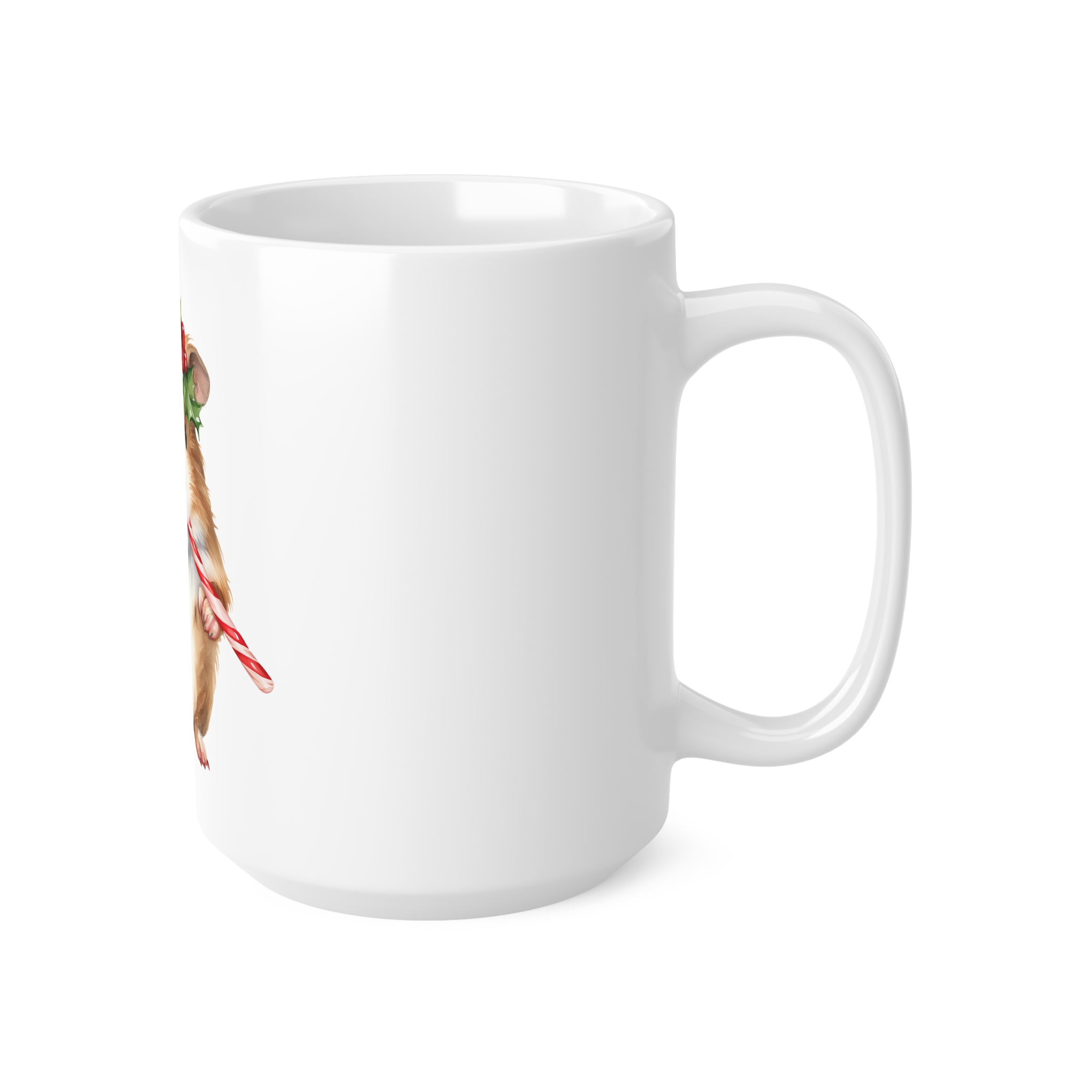 Christmas Guinea Pig - Candy Cane Version 2 - Ceramic Coffee Cups, 11oz, 15oz - Image 7