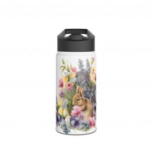 Rabbit Design Four - Stainless Steel Water Bottle, Standard Lid